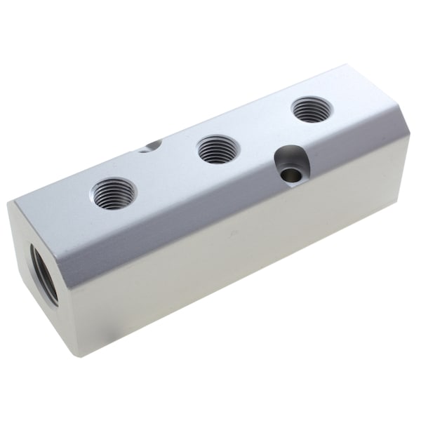 Advanced Technology Products Manifold, Aluminum, Rectangle, 3 Port, 1/2" FPT x 1/4" FPT MLA-3 - main
